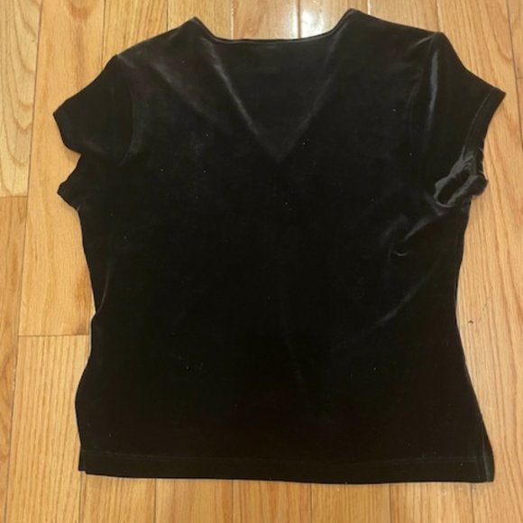 INC BLACK VELVET V-NECK TOP SIZE PL (LIKE PM) - Picture 4 of 5